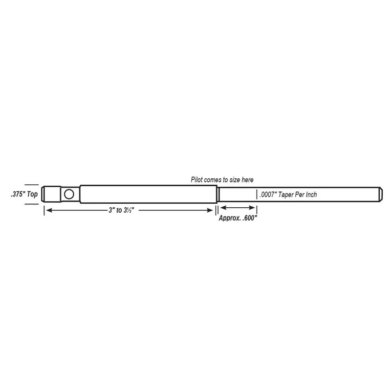 P-5376 | .375" Top Solid-Tapered High Speed Steel Pilots